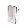 gabinete plástico abs, puerta transparente, uso en intemperie ip66 (190 x 290 x 140 mm) cierre por broche inoxidable y permite cerrado con candado y llave (perno 5mm) no incluido