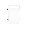 gabinete plástico abs, puerta transparente, uso en intemperie ip66 (190 x 290 x 140 mm) cierre por broche inoxidable y permite cerrado con candado y llave (perno 5mm) no incluido