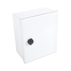 gabinete de poliéster ip65 uso en intemperie (250 x 300 x 140 mm) con placa trasera interior de plástico (incluye chapa y llave).