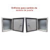 gabinete de acero ip66 uso en intemperie (250 x 300 x 150 mm) con placa trasera interior metálica y compuerta inferior atornillable (incluye chapa y llave t).
