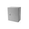 gabinete de acero ip66 uso en intemperie (250 x 300 x 150 mm) con placa trasera interior metálica y compuerta inferior atornillable (incluye chapa y llave t).