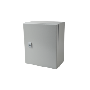 gabinete de acero ip66 uso en intemperie (250 x 300 x 150 mm) con placa trasera interior metálica y compuerta inferior atornillable (incluye chapa y llave t).