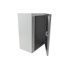gabinete de acero ip66 uso en intemperie (300 x 400 x 200 mm) con placa trasera interior de metal y compuerta inferior atornillable (incluye chapa y llave t).