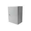 gabinete de acero ip66 uso en intemperie (300 x 400 x 200 mm) con placa trasera interior de metal y compuerta inferior atornillable (incluye chapa y llave t).