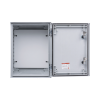 gabinete de poliéster ip65 uso en intemperie (300 x 400 x 200 mm) con placa trasera interior de plástico (incluye chapa y llave).