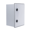 gabinete de poliéster ip65 uso en intemperie (300 x 400 x 200 mm) con placa trasera interior de plástico (incluye chapa y llave).