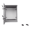 gabinete de poliéster ip65 puerta transparente, uso en intemperie (300 x 400 x 200 mm) con placa trasera interior de plástico (incluye chapa y llave).