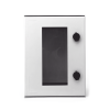 gabinete de poliéster ip65 puerta transparente, uso en intemperie (300 x 400 x 200 mm) con placa trasera interior de plástico (incluye chapa y llave).