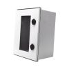 gabinete de poliéster ip65 puerta transparente, uso en intemperie (300 x 400 x 200 mm) con placa trasera interior de plástico (incluye chapa y llave).