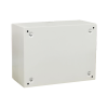 gabinete de acero ip66 uso en intemperie (400 x 300 x 300 mm) con placa trasera interior metálica y compuerta inferior atornillable (incluye chapa y llave t). ideal para centros de carga y tableros de control.