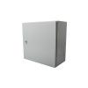 gabinete de acero ip66 uso en intemperie (400 x 400 x 200 mm) con placa trasera interior de metal y compuerta inferior atornillable (incluye chapa y llave t).