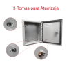 gabinete de acero ip66 uso en intemperie (400 x 400 x 200 mm) con placa trasera interior de metal y compuerta inferior atornillable (incluye chapa y llave t).