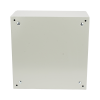 gabinete de acero ip66 uso en intemperie (400 x 400 x 200 mm) con placa trasera interior de metal y compuerta inferior atornillable (incluye chapa y llave pst407)