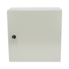 gabinete de acero ip66 uso en intemperie (400 x 400 x 200 mm) con placa trasera interior de metal y compuerta inferior atornillable (incluye chapa y llave pst407)