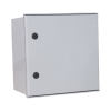 gabinete de poliéster ip65 uso en intemperie (400 x 400 x 200 mm) con placa trasera interior de plástico (incluye chapa y llave).