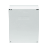 gabinete de poliéster ip65 uso en intemperie (400 x 500 x 200 mm) con placa trasera interior de plástico (incluye chapa y llave).