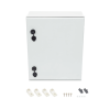 gabinete de poliéster ip65 uso en intemperie (400 x 500 x 200 mm) con placa trasera interior de plástico (incluye chapa y llave).