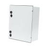 gabinete de poliéster ip65 uso en intemperie (400 x 500 x 200 mm) con placa trasera interior de plástico (incluye chapa y llave).