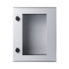 gabinete de poliéster ip65 puerta transparente, uso en intemperie (400 x 500 x 200 mm) con placa trasera interior de plástico (incluye chapa y llave).
