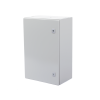 gabinete de acero ip66 uso en intemperie (400 x 600 x 250 mm) con placa trasera interior metálica y compuerta inferior atornillable (incluye chapa y llave t).