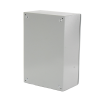 gabinete ventilado de acero ip55 uso en exterior (400 x 600 x 250 mm) con placa trasera interior metálica y compuerta inferior atornillable. incluye ventilador, ventilas, filtros, chapas y llave t.