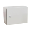 gabinete de acero ip66 uso en intemperie (500 x 300 x 300 mm) con placa trasera interior metálica y compuerta inferior atornillable (incluye chapa y llave t). ideal para centros de carga y tableros de control