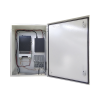 gabinete de acero ip66 uso en intemperie (500 x 700 x 250 mm) con placa trasera interior metálica y compuerta inferior atornillable (incluye chapa y llave t).