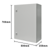 gabinete de acero ip66 uso en intemperie (500 x 700 x 250 mm) con placa trasera interior metálica y compuerta inferior atornillable (incluye chapa y llave t).