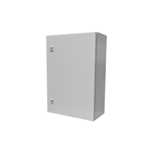 gabinete de acero ip66 uso en intemperie (500 x 700 x 250 mm) con placa trasera interior metálica y compuerta inferior atornillable (incluye chapa y llave t).