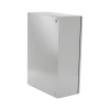 gabinete ventilado de acero ip55 uso en exterior (500 x 700 x 250 mm) con placa trasera interior metálica y compuerta inferior atornillable. incluye ventilador, ventilas, filtros, chapas y llave t.
