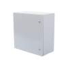 gabinete de acero ip66 uso en intemperie (600 x 600 x 300 mm) con placa trasera interior metálica y compuerta inferior atornillable (incluye chapa y llave t).