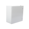 gabinete de acero ip66 uso en intemperie (600 x 600 x 300 mm) con placa trasera interior metálica y compuerta inferior atornillable (incluye chapa y llave t).