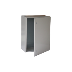 gabinete de acero ip66 uso en intemperie (600 x 800 x 300 mm) con placa trasera interior metálica y compuerta inferior atornillable (incluye chapa y llave t).
