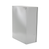 gabinete ventilado de acero ip55 uso en exterior (600 x 800 x 300 mm) con placa trasera interior metálica y compuerta inferior atornillable. incluye ventilador, ventilas, filtros, chapas y llave t.
