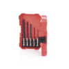 juego de 18 puntas y brocas para taladro, con entrada hexagonal de 1/4", incluye estuche.