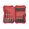 juego de 18 puntas y brocas para taladro, con entrada hexagonal de 1/4", incluye estuche.