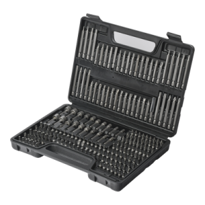 juego de 208 puntas para taladro entrada hexagonal 1/4". incluye estuche.