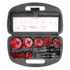 juego de 13 brocas sierra bimetálica con adaptadores y estuche. (3/4", 7/8", 1 1/8", 1 3/8", 1 1/2", 1 3/4", 2", 2 1/4", 2 1/2")