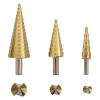 juego de 3 brocas escalonadas hss 4 12, 4 20, 4 32 mm (para plástico o metal).