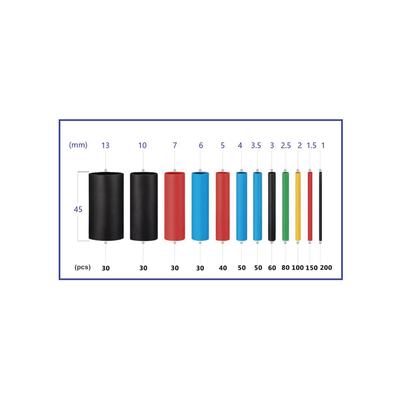 850 tubos termoencogibles (termofit) 2:1, de 12 diferentes medidas 850 tubos termoencogibles (termofit) 2:1, de 12 diferentes medidas