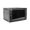 gabinete precision, con puerta de cristal templado, de 19in, 6ur, 450mm de profundidad, color negro