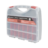 caja organizadora con 21 divisiones fabricada en plástico de alta resistencia de 38x31x7 cm.
