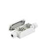 caja de conexión exterior con terminales intermedias para 3 líneas (tornillo simple). incluye glándulas.