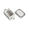 caja de conexión exterior con conexión lateral para 4 líneas (doble tornillo). incluye glándulas.