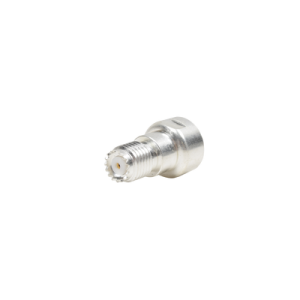 adaptador unidapt hembra a mini uhf hembra. plata / oro / teflón.