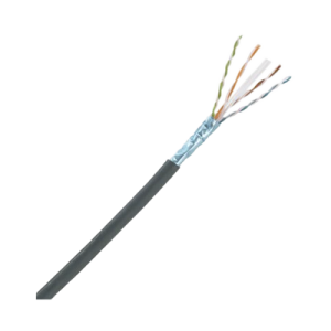 bobina de cable planta externa con gel, de 4 pares, cat6a, utp, color negro, 305m
