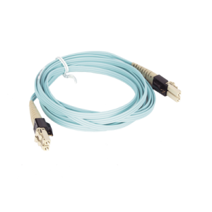 jumper pviq de fibra Óptica multimodo 50/125 om4, lc lc duplex, lszh, color aqua, 3 metros