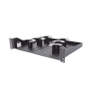 charola ventilada para administración de cable en racks o gabinetes, con 6 postes para control de holgura, de 19in, 2 ur, color negro