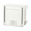 gabinete panzone premium, de montaje en techo, con 2 ur para equipo activo y 6 ur para paneles de parcheo, fabricado en acero, color blanco