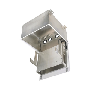 gabinete panzone premium, de montaje en techo, con 2 ur para equipo activo y 6 ur para paneles de parcheo, fabricado en acero, color blanco